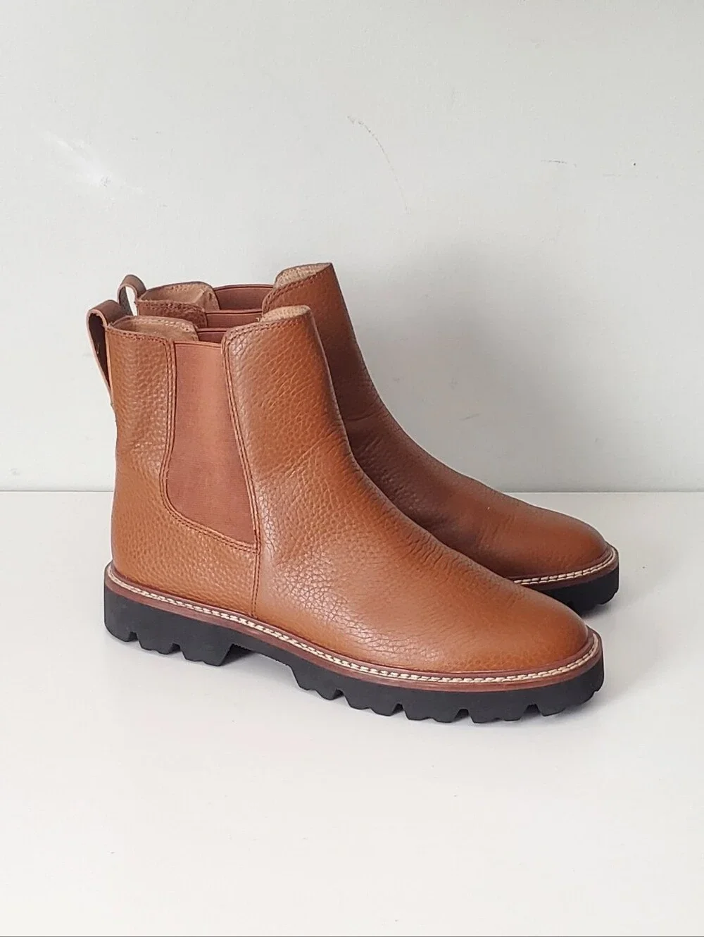 Madewell The Citywalk Lugsole Chelsea Leather Boots Size 9.5